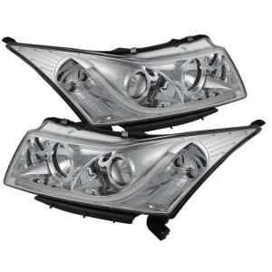 11-14 Chevrolet Cruze Spyder Projector Headlights Light Tube DRL - Chrome (High H1 incl Low H7 incl)