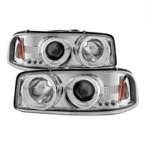 99-06 GMC Sierra (1500/2500/3500), 00-06 GMC Yukon, 02-07 GMC Sierra Spyder Halo Projector Headlights - Chrome