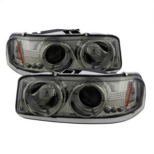 99-06 GMC Sierra (1500/2500/3500), 00-06 GMC Yukon, 02-07 GMC Sierra Spyder Halo Projector Headlights - Smoke