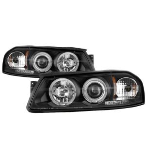 00-05 Chevrolet Impala Spyder Halo LED Projector Headlights - Black