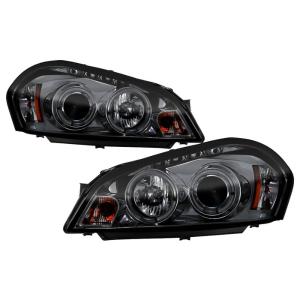 06-13 Chevrolet Impala, 06-07 Chevrolet Monte Carlo Spyder Halo LED Projector Headlights - Smoke