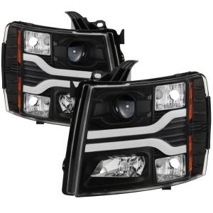 Chevy Silverado 1500 07-13 / 2500HD/3500HD 07-14 Version 3 Projector Headlights - LED DRL - Black