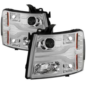 Chevy Silverado 1500 07-13 / 2500HD/3500HD 07-14 Version 3 Projector Headlights - LED DRL - Chrome