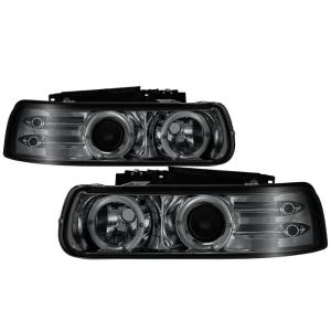 99-02 Chevrolet Silverado (1500/2500), 00-06 Chevrolet Tahoe, 01-02 Chevrolet Silverado, 00-06 Chevrolet Suburban (1500/2500) Spyder Halo LED Projector Headlights - Smoke