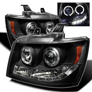 07-14 Chevrolet Avalanche, 07-14 Chevrolet Suburban (1500/2500), 07-14 Chevrolet Tahoe Spyder Halo Projector Headlights - Black