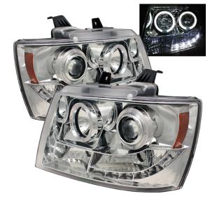 07-14 Chevrolet Avalanche, 07-14 Chevrolet Suburban (1500/2500), 07-14 Chevrolet Tahoe Spyder Halo Projector Headlights - Chrome