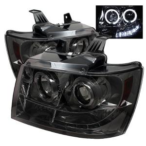 07-14 Chevrolet Avalanche, 07-14 Chevrolet Suburban (1500/2500), 07-14 Chevrolet Tahoe Spyder Halo Projector Headlights - Smoke