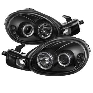 00-02 Dodge Neon Spyder Halo LED Projector Headlights - Black