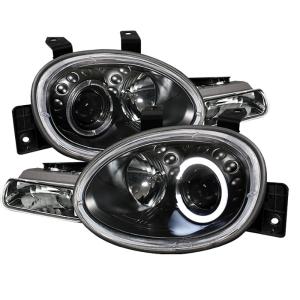 95-99 Plymouth Neon, 95-99 Dodge Neon Spyder Halo Projector Headlights - Black