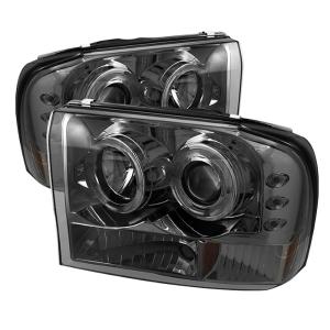 00-04 Ford Excursion, 99-04 Ford F250 Spyder Auto LED Projector Headlights - Black