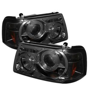 01-11 Ford Ranger Spyder 1Pc Halo Projector Headlights - Smoke