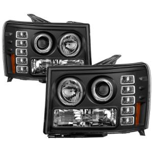 07-13 GMC Sierra (1500/2500/3500) Spyder Halo Projector Headlights - Black