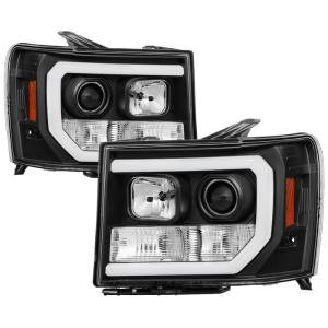 GMC Sierra 1500/2500/3500 07-13 / GMC Sierra Denali 08-13 / GMC Sierra 2500HD/3500HD 07-13 Version 2 Projector Headlights - Light Bar DRL LED - Black