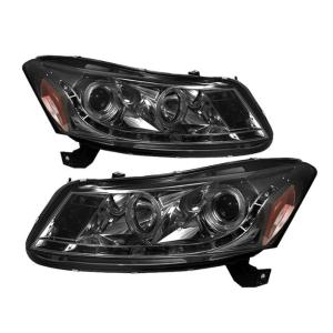 08-12 Honda Accord (4Dr) Spyder DRL LED Projector Headlights - Smoke