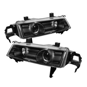 92-96 Honda Prelude Spyder Halo Projector Headlights - Black