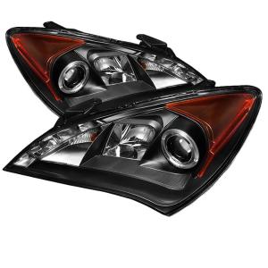 10-12 Hyundai Genesis Spyder DRL Halo LED Projector Headlights (Black)