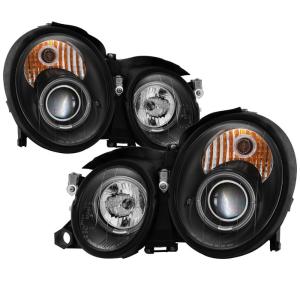 98-02 Mercedes Clk-class Spyder Halo Projector Headlights - Black