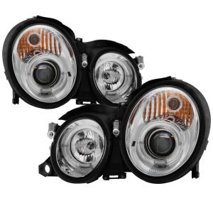 98-02 Mercedes Clk-class Spyder Halo Projector Headlights - Chrome