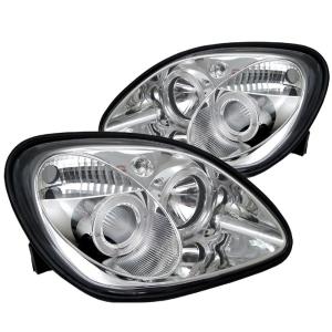 98-04 Mercedes Slk-class Spyder Halo Projector Headlights - Chrome