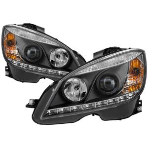 08-11 Mercedes C-class Spyder DRL LED Projector Headlights (Black)