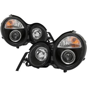 95-99 Mercedes E-Class Spyder Halo Projector Headlights - Black