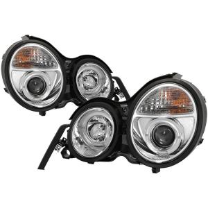 95-99 Mercedes E-Class Spyder Halo Projector Headlights - Chrome