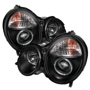 00-02 Mercedes E-Class Spyder Halo Projector Headlights - Black