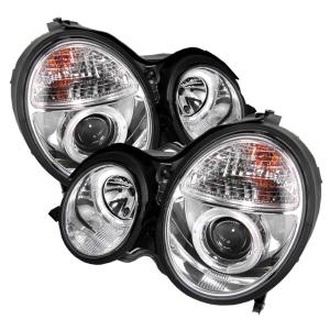 00-02 Mercedes E-Class Spyder Halo Projector Headlights - Chrome