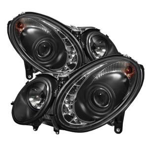 03-06 Mercedes E-Class Spyder LED DRL (Daytime Running Lights) Projector Headlights - Black