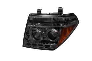 05-07 Nissan Pathfinder, 05-08 Nissan Frontier Spyder Halo LED Projector Headlights - Smoke