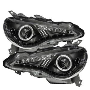 12-14 Subaru BRZ Spyder Projector Headlights- Black, DRL LED