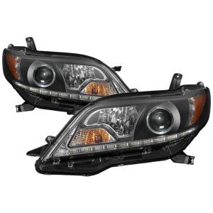 Toyota Sienna 11-14 - Halogen Model Only ( Not Compatible with Xenon/HID Model ) Projector Headlights - DRL LED - Black