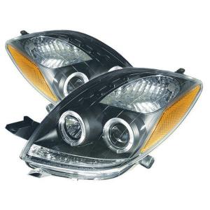 06-08 Toyota Yaris (2Dr) Spyder Auto Headlights - Halo Projectors (Black)