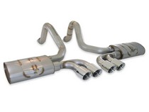 97-04 Corvette C5 Stainless Works Turbo Muffler Axle-Back Exhaust System - Quad Tips 