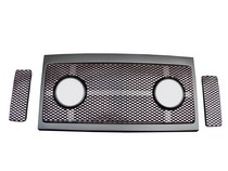 08-10 Ford Super Duty Street Scene Custom Grille Shell With Lights Black Chrome