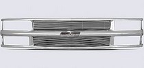 94-99 Suburban, 94-99 Tahoe - Plastic Recessed for OEM Emblem Street Scene Grille Shells, Plastic and Chrome w/Billet Insert Plastic Recessed for OEM Emblem