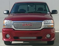 03-04 Sierra Street Scene Cut-Out Grilles, OEM Valance and Bumper (Brushed)