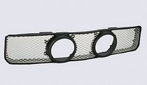 05-09 Ford Mustang 6 Cyl Street Scene Custom Grille Shell & Insert Center Mount Lights Satin Aluminum