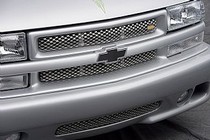 98-04 Blazer S-Series w/Lattice Type OEM Inner Grille, 98-04 S-Series Pick-Up w/Lattice Type OEM Inner Grille Street Scene Cut-Out Grilles, Main (Polished Stainless Steel)