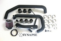 2008-2016 Mitsubishi Evolution X Synapse Intercooler Piping Kit with All Black Synchronic BOV (Powder Coated Black)