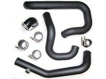 2008+ Nissan GTR R35 Synapse Intercooler Piping Kit with Two Silver/Black Synchronic BOV (Powder Coated Black)