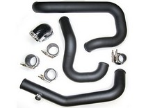 06-07 Mitsubishi Evolution 9, 03-05 Mitsubishi Evolution 8 Synapse Intercooler Piping Kit with All Black Synchronic BOV for OEM Battery (Speed Density / Powder Coated Black)