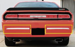 2009-2012 Dodge Challenger T-Rex T1 Series Rear Bumper Trim - 2 Piece - Brushed Aluminum