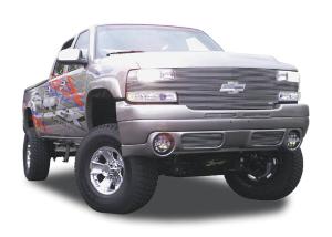 2001-2002 Chevrolet Silverado Heavy Duty T-Rex Full Face Billet With Billet Bowtie Installed (31 Bars, UPS OS3)