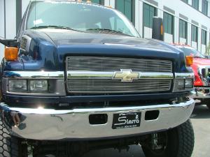 04-09 Chevrolet Silverado Kodiak C4500/C5500 T-Rex Billet Series Grille - 24 Bars, Aluminum