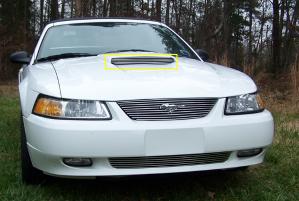 1999-2002 Ford Mustang GT Models Only;;Will Not Fit 03-04 Models T-Rex Billet Hood Scoop Insert