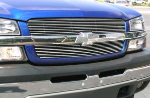 2003-2005 Chevrolet Silverado SS;;2003-2005 Chevrolet Silverado T-Rex Billet Grille Overlay/Bolt On & Insert - 2 Piece (10, 9 Bars)