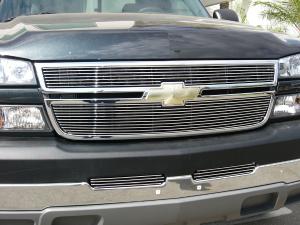 2005-2006 Chevrolet Silverado;;2005-2006 Chevrolet Silverado SS T-Rex Billet Grille Overlay/Bolt On & Insert - 2 Piece (7, 11 Bars)