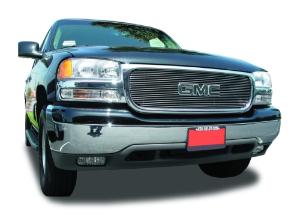 1999-2002 GMC Yukon, 1999-2002 GMC Sierra T-Rex Billet Grille Overlay/Bolt On With Logo Opening (20 Bars)