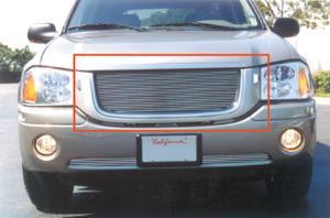 2002-2009 GMC Envoy T-Rex Billet Grille Overlay/Bolt On - OE Logo Mounts On Billet (23 Bars)